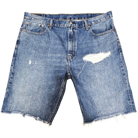 Men's Levi 502 Distressed Denim Shorts W40L - Picture 5 of 9